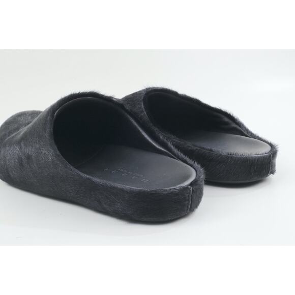 Marni Black Long Hair Calfskin Fussbett Sabot Mule Flats Slippers Size 41 main image 12